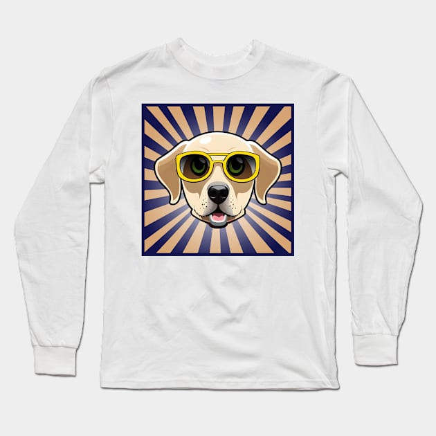 Golden Retriever Puppy Wearing Sunglasses Long Sleeve T-Shirt by 4U2NV-LDN